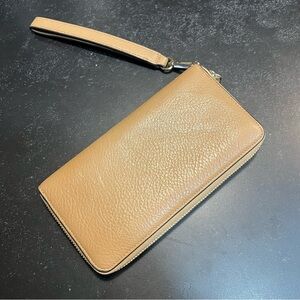 Leatherology Tan Leather Wristlet Wallet
